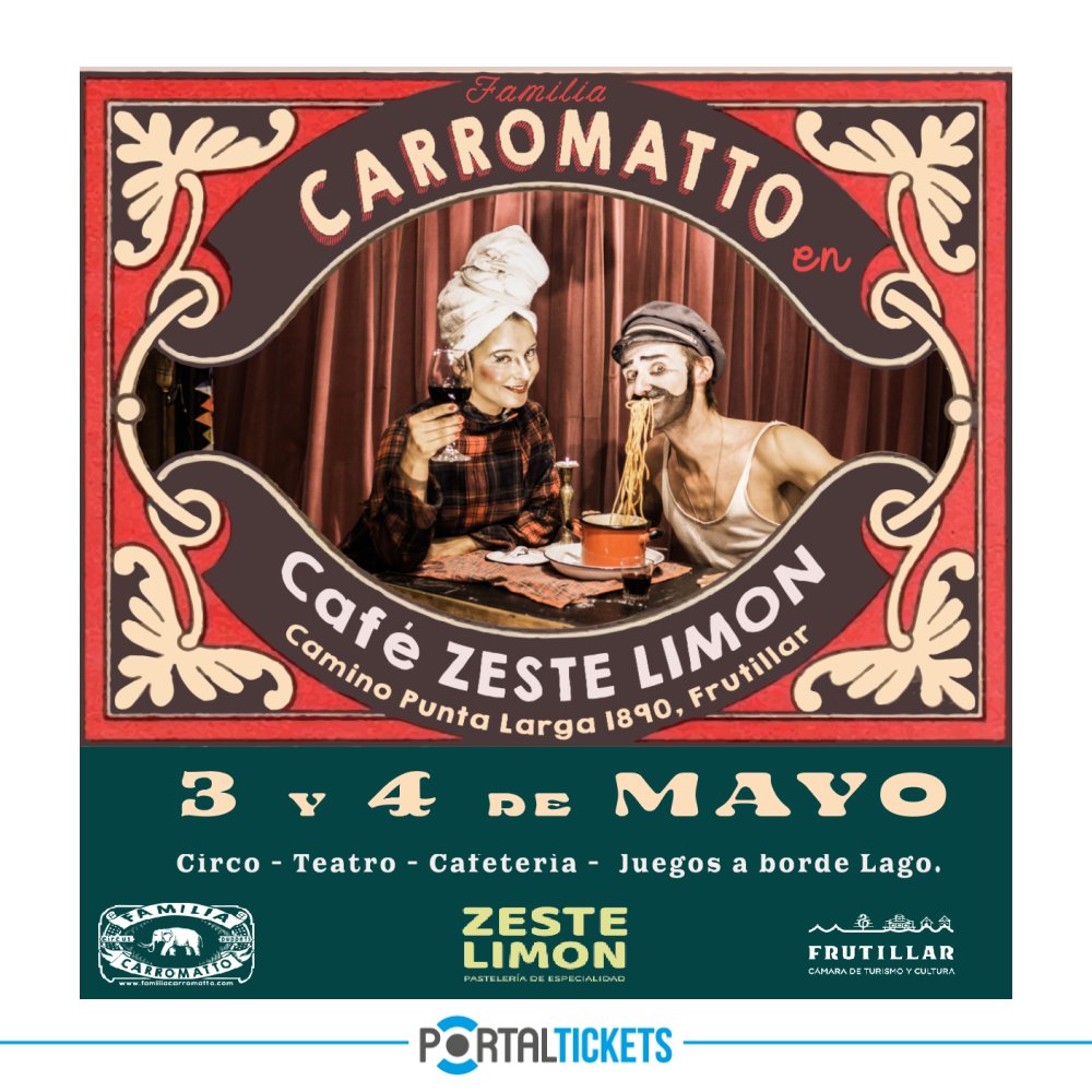 Flyer FAMILIA CARROMATTO EN CAFÉ ZESTE LIMON, FRUTILLAR