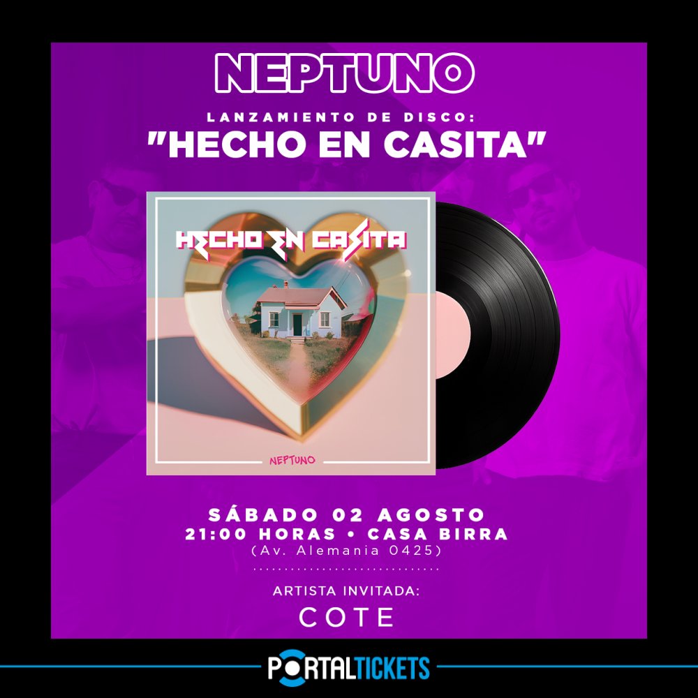 Flyer NEPTUNO: LANZAMIENTO: HECHO EN CASITA EN CASA BIRRA, TEMUCO