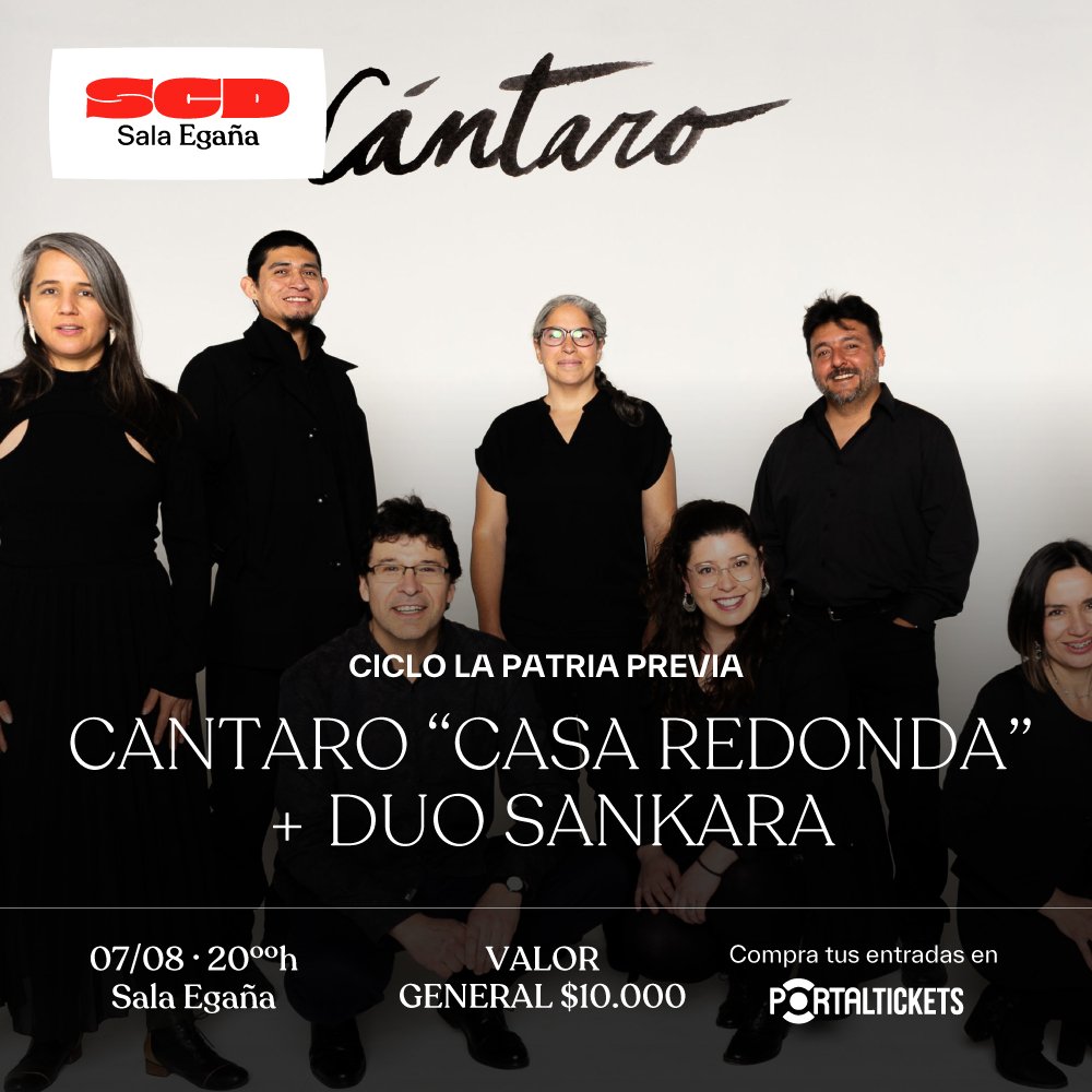 Flyer CÁNTARO CASA REDONDA + DÚO SANKARA EN SALA SCD EGAÑA