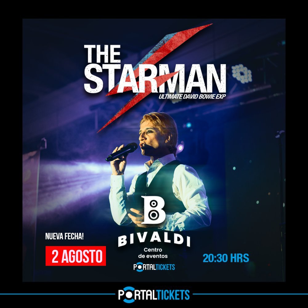 Flyer Evento ENVÍA DE REGALO TICKETS PARA TRIBUTO A DAVID BOWIE X THE STARMAN EN BIVALDI, VALDIVIA