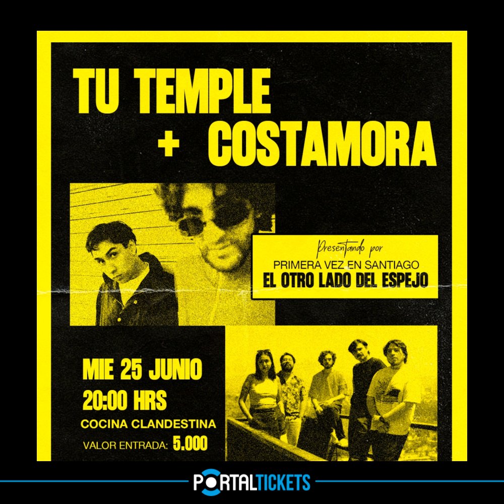 Flyer TU TEMPLE + COSTAMORA EN COCINA CLANDESTINA ⚡