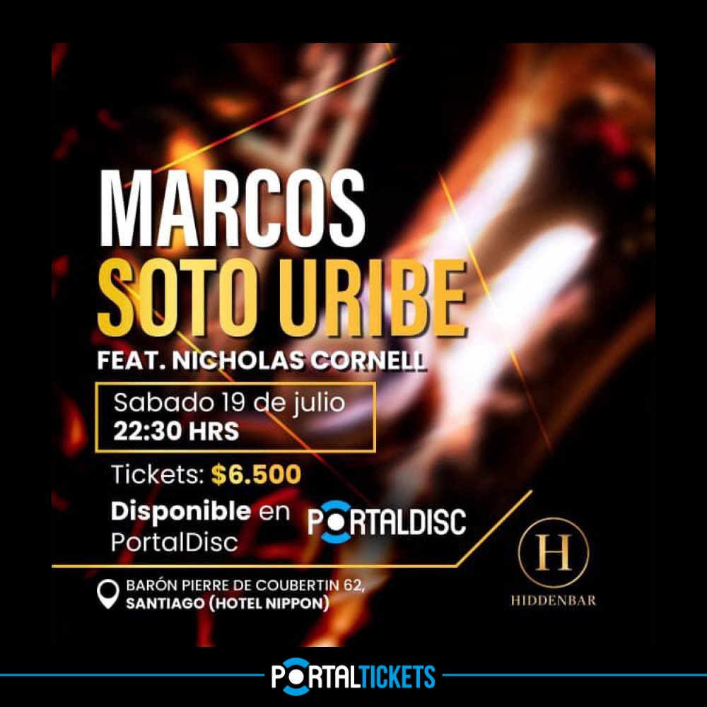 Flyer MARCOS SOTO URIBE TRÍO EN HIDDENBAR