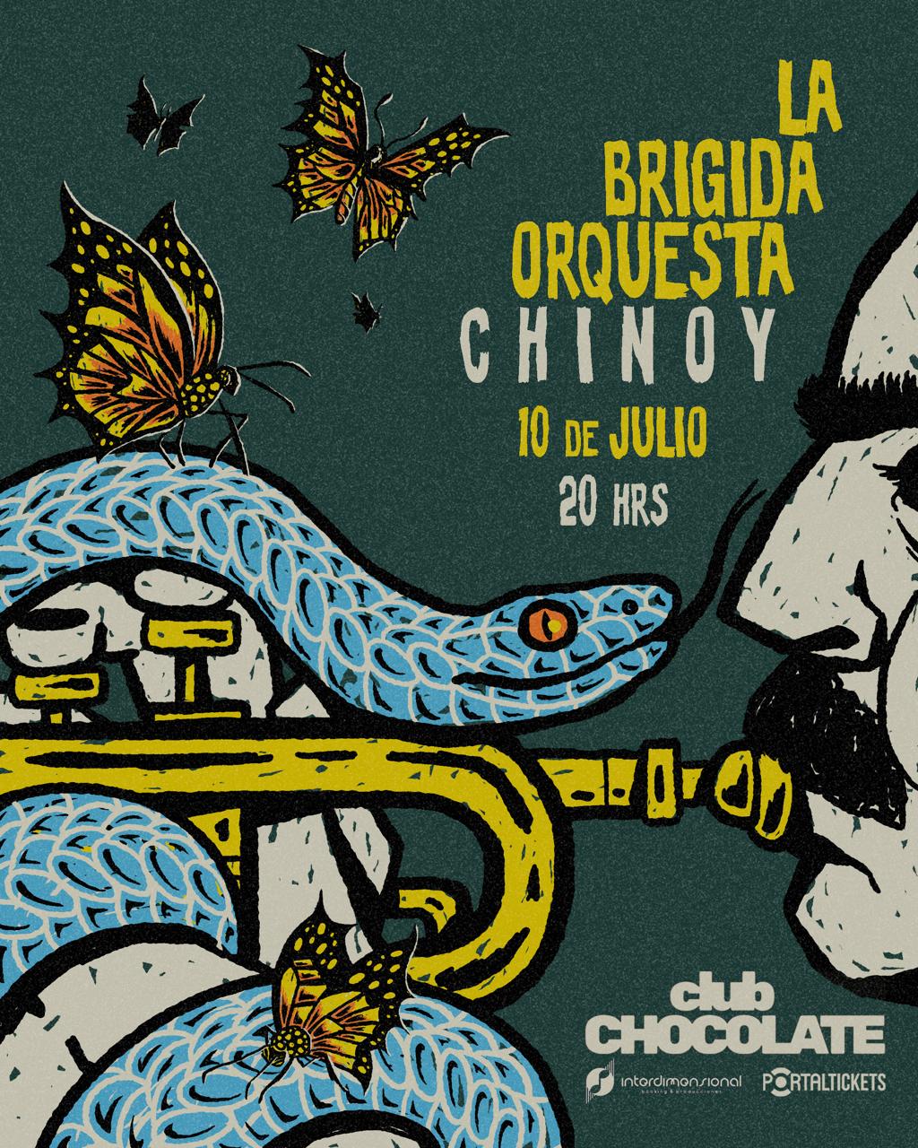 Flyer LA BRÍGIDA ORQUESTA + CHINOY EN CLUB CHOCOLATE