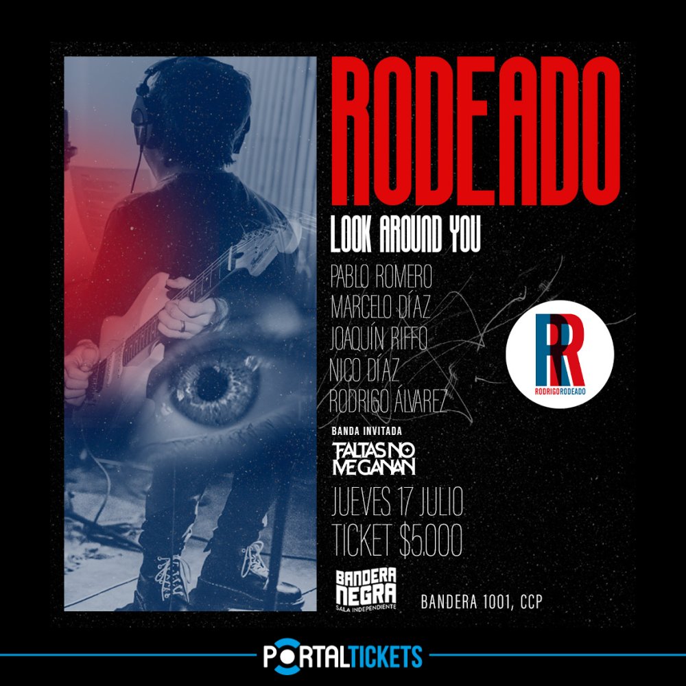 Flyer RODEADO LOOK AROUND YOU EN SALA BANDERA NEGRA, CONCEPCIÓN