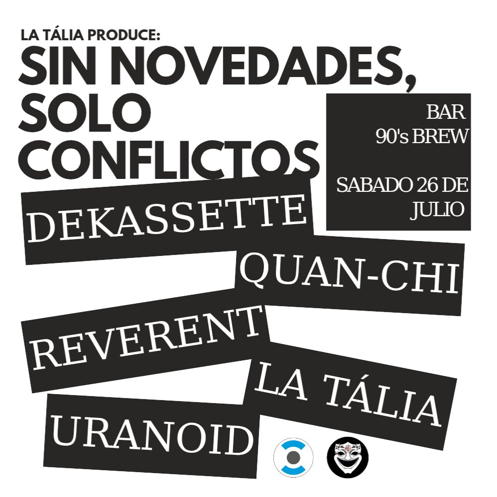 Flyer SIN NOVEDADES, SOLO CONFLICTOS (THE 90'S BREW BAR)