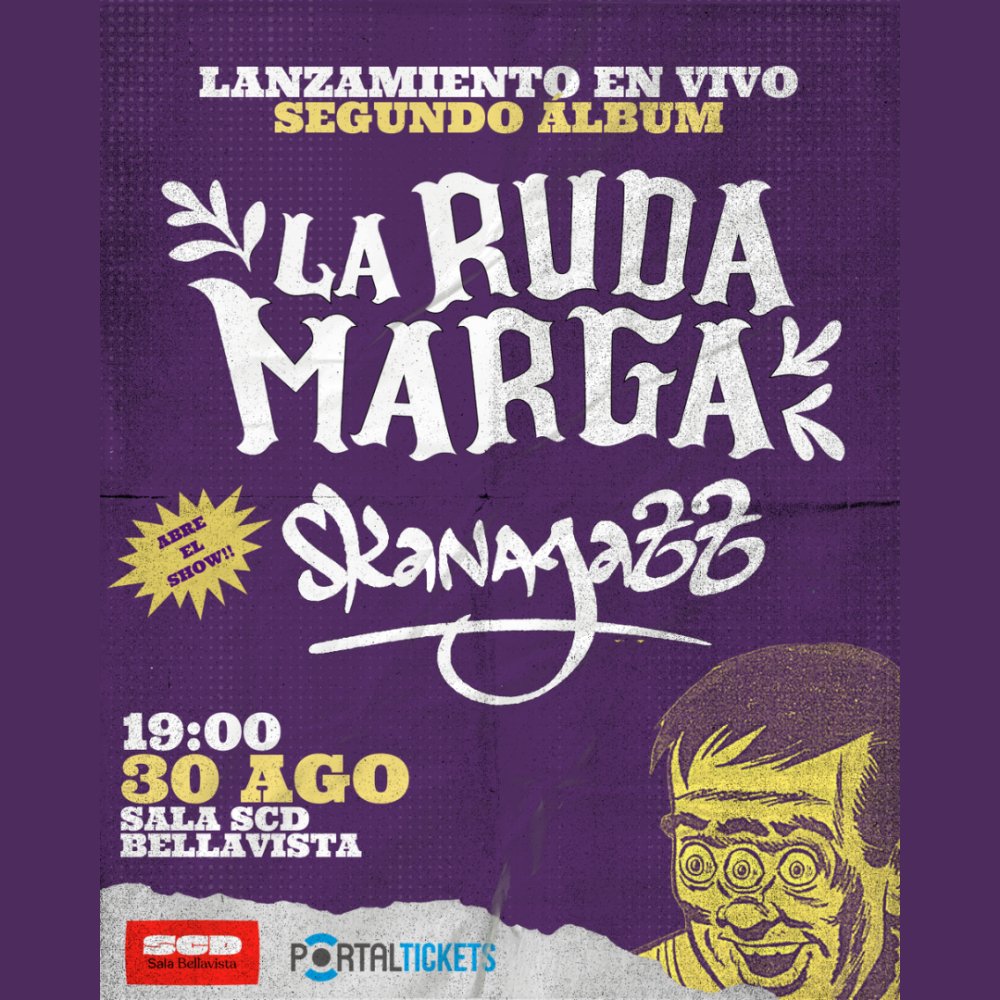 Flyer LA RUDA MARGA + SKANAJAZZ: LANZAMIENTO NUEVO DISCO LRM EN SALA SCD BELLAVISTA