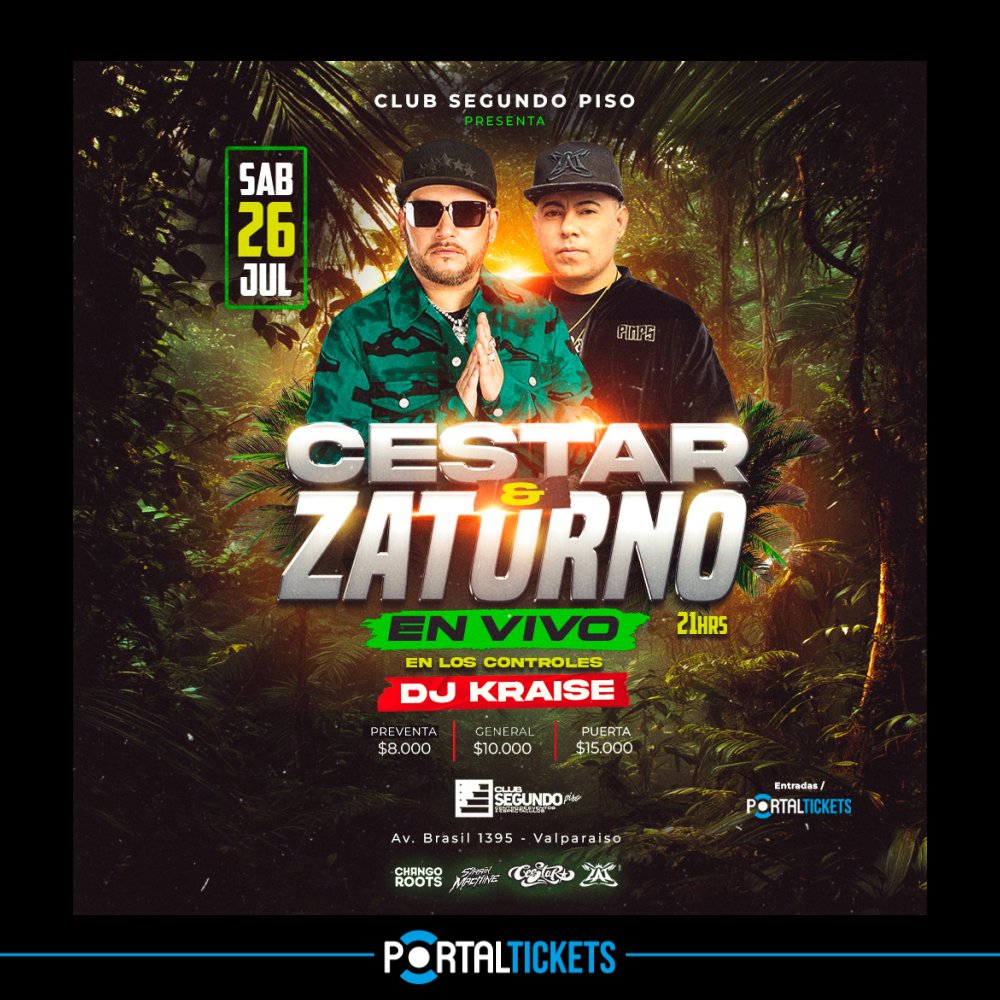 Flyer Evento CESTAR + ZATURNO EN CLUB SEGUNDO PISO, VALPARAÍSO