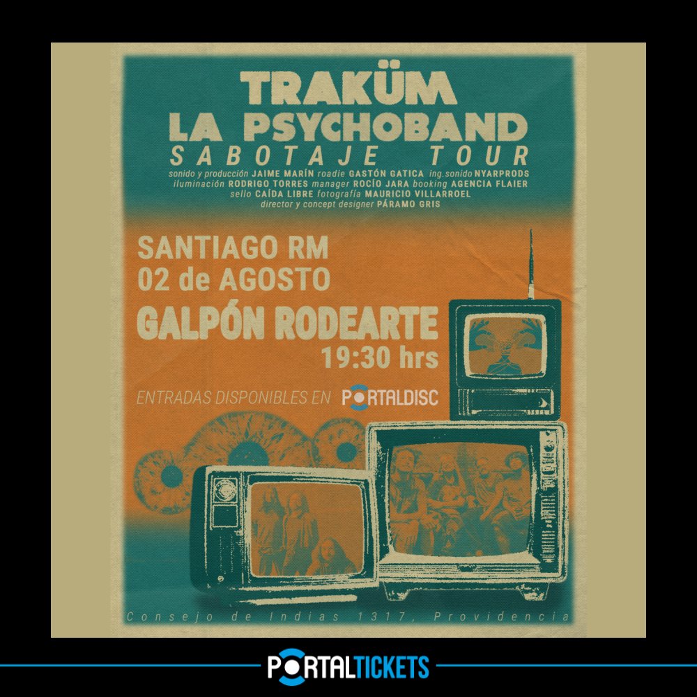 Flyer Evento TRAKÜM + LA PSYCHOBAND EN SANTIAGO
