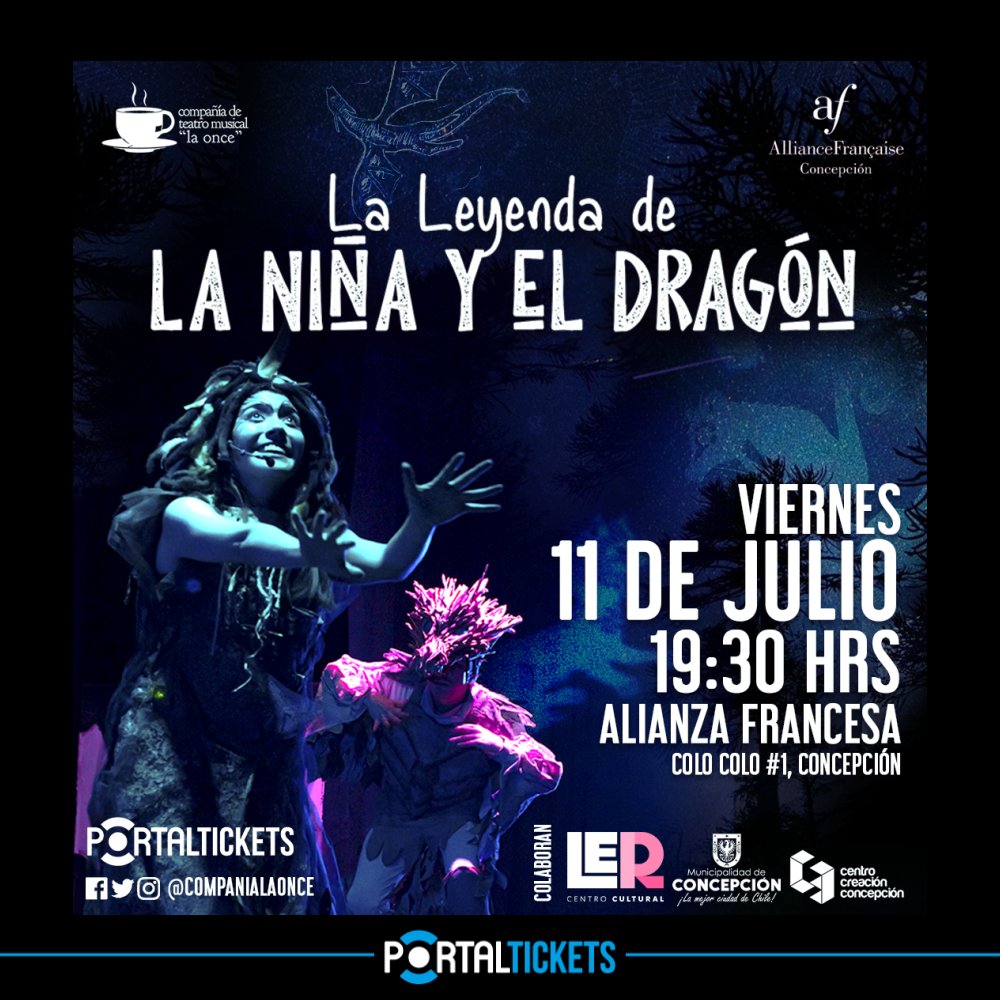 Flyer Evento LA LEYENDA DE LA NIÑA Y EL DRAGÓN EN ALIANZA FRANCESA CONCEPCIÓN