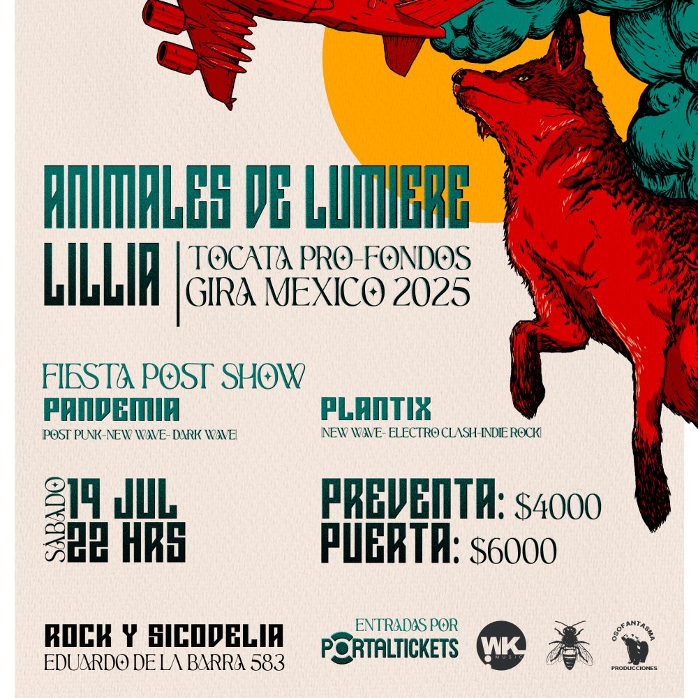 Flyer ANIMALES DE LUMIERE SHOW PRO-FONDOS EN ROCK Y SICODELIA, LA SERENA