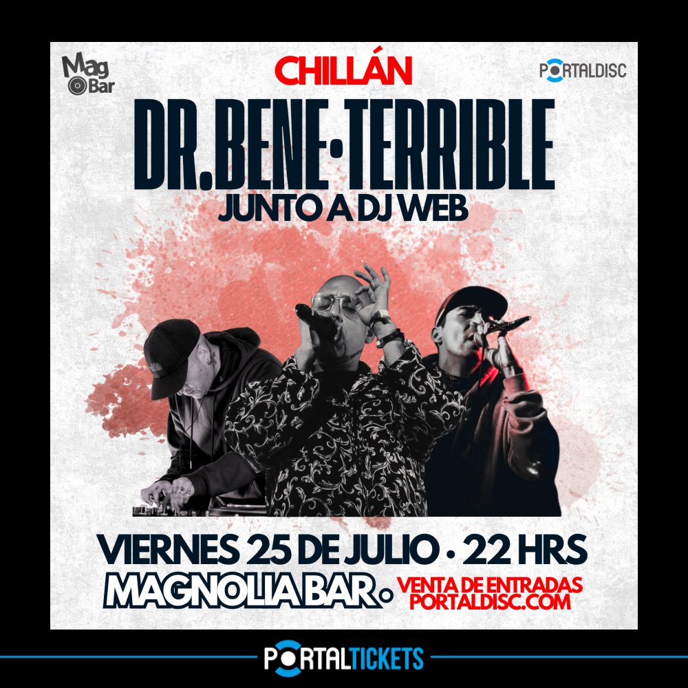 Flyer DR.BENE + TERRIBLE + DJ WEB EN MAGBAR, CHILLÁN