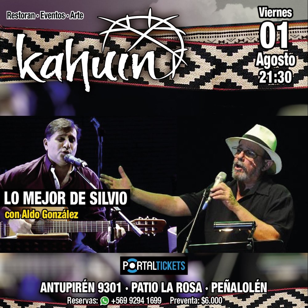 Flyer KAHUIN PRESENTA: LO MEJOR DE SILVIO RODRÍGUEZ CON ALDO GONZÁLEZ