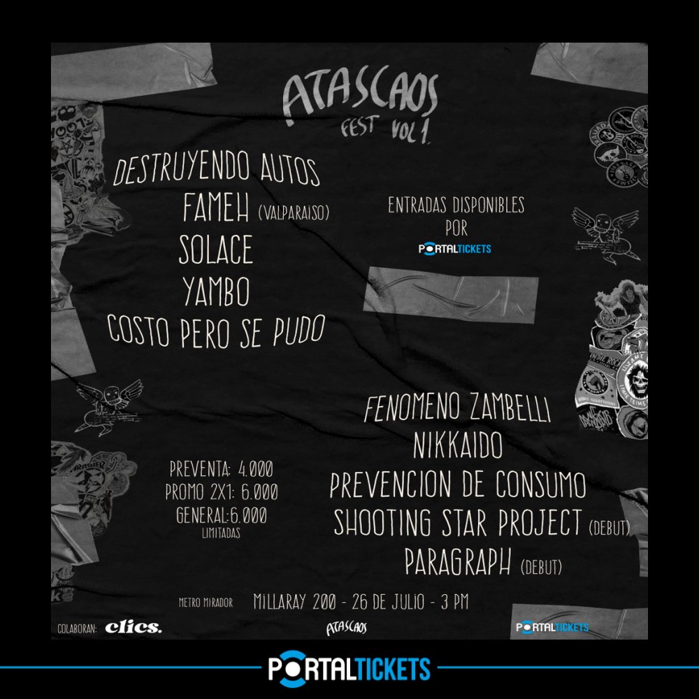 Flyer ATASCAOS FEST VOL.1 EN MIRADOR ESTUDIO