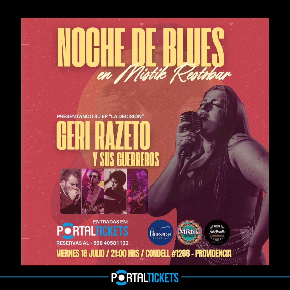 Flyer NOCHE DE BLUES EN MISTIK RESTOBAR