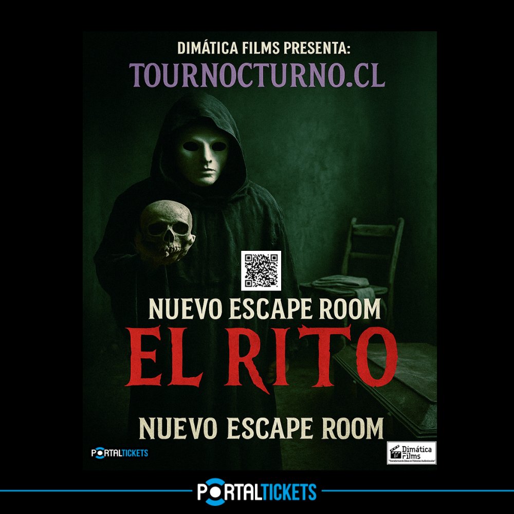 Flyer EL RITO – ESCAPE ROOM DE TERROR EXTREMO - SABADO 19 DE JULIO - 21 HORAS