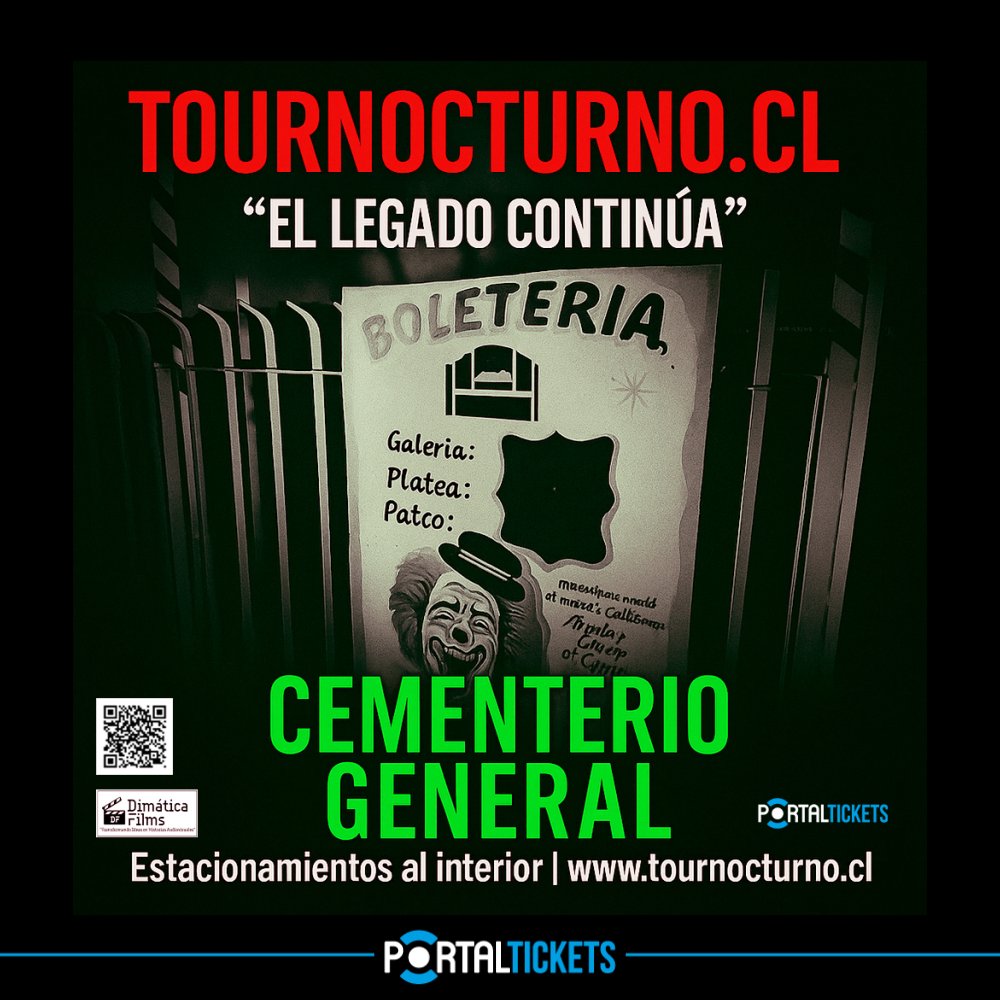 Flyer TOUR NOCTURNO EN CEMENTERIO GENERAL: EL LEGADO CONTINUA - SABADO 2 DE AGOSTO - 19:30