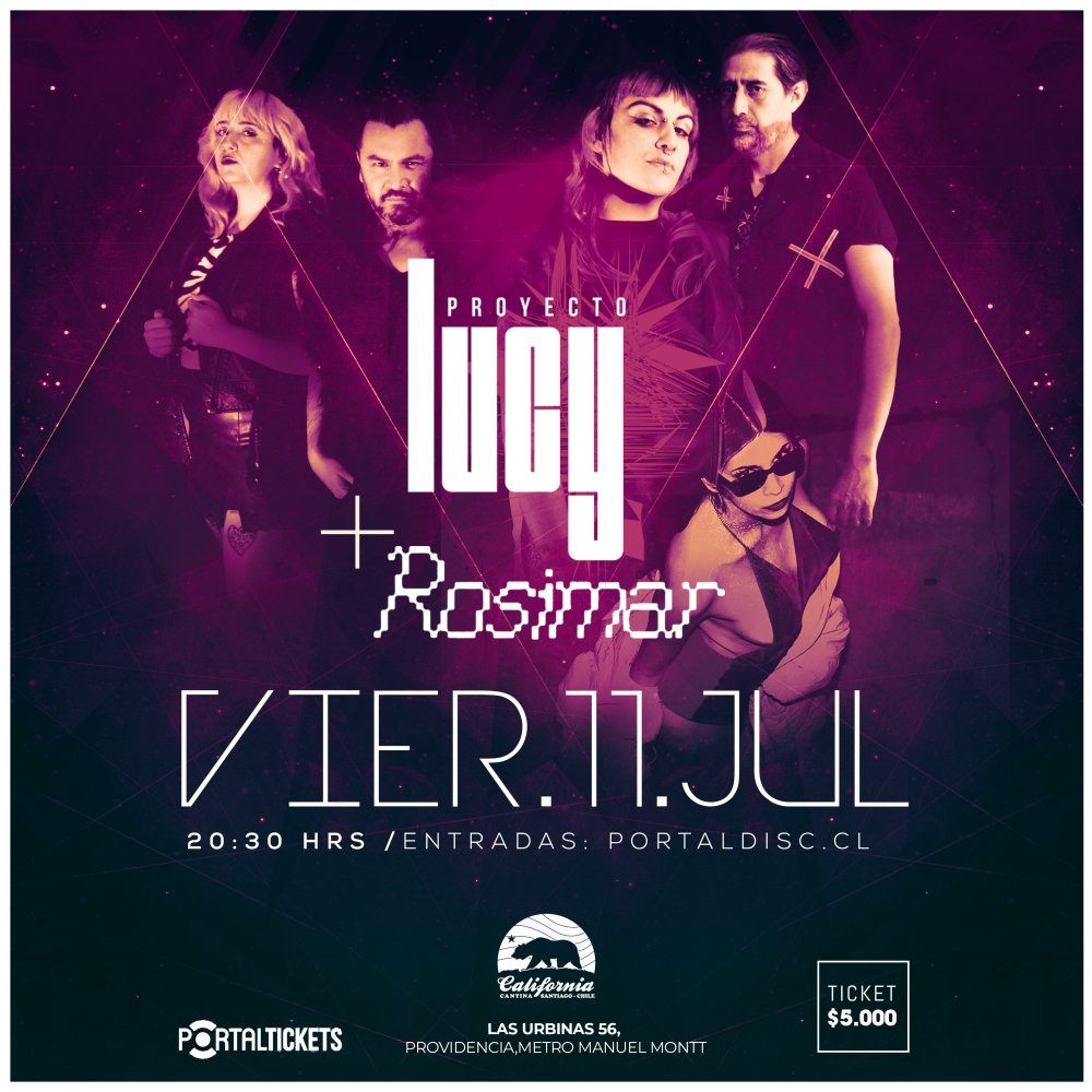 Flyer Evento PROYECTO LUCY + ROSIMAR EN BAR CALIFORNIA