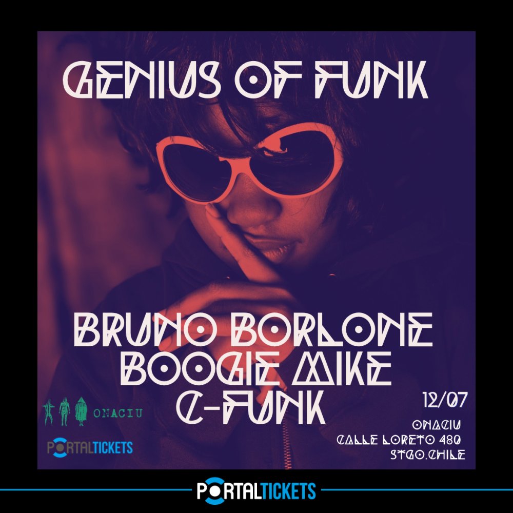 Flyer GENIUS OF FUNK EN ONACIÚ