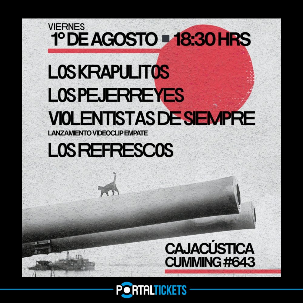 Flyer Evento TOCATA EN CAJACÚSTICA: LOS KRAPULITOS + LOS PEJERREYES + VIOLENTISTAS DE SIEMPRE + LOS REFRESCOS