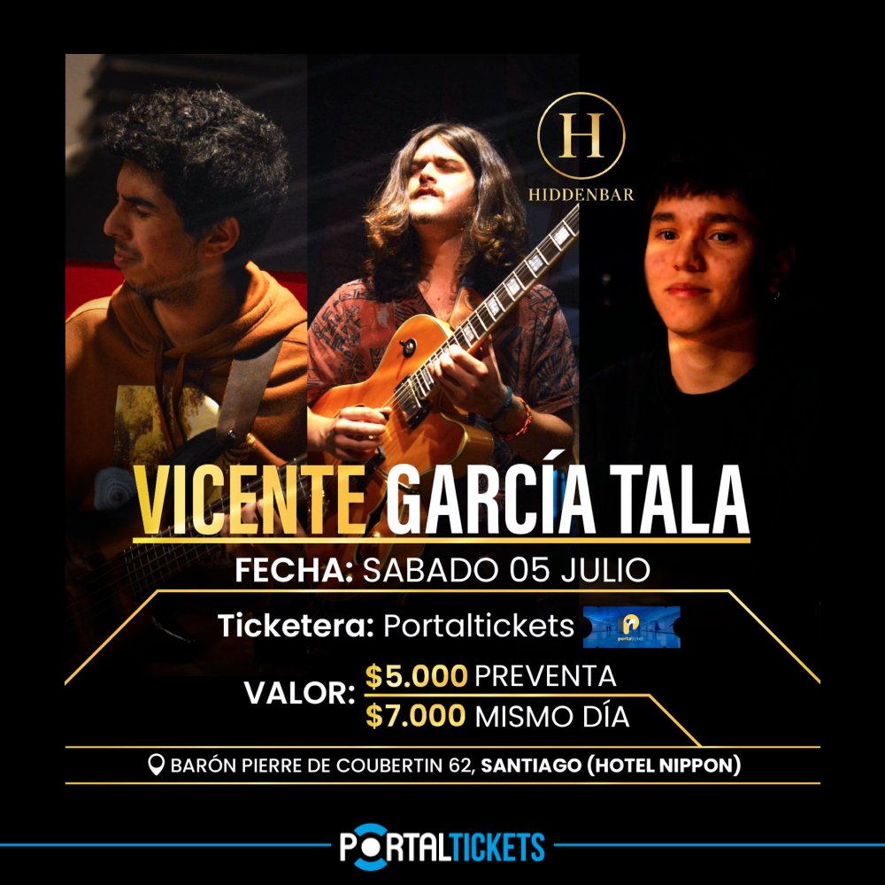 Flyer Evento VICENTE GARCÍA TRÍO EN HIDDENBAR