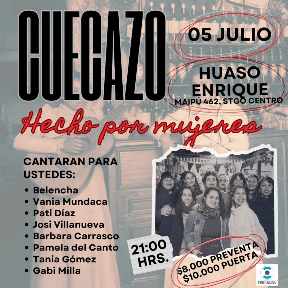 Flyer Evento CUECAZO HECHO POR MUJERES EN EL HUASO ENRIQUE