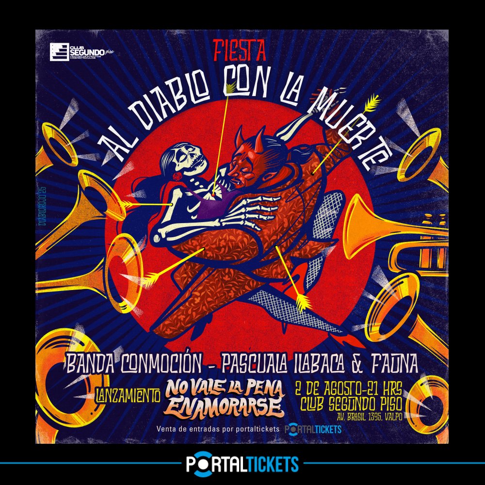 Flyer PASCUALA ILABACA Y FAUNA + BANDA CONMOCIÓN EN VALPARAÍSO - CLUB SEGUNDO PISO