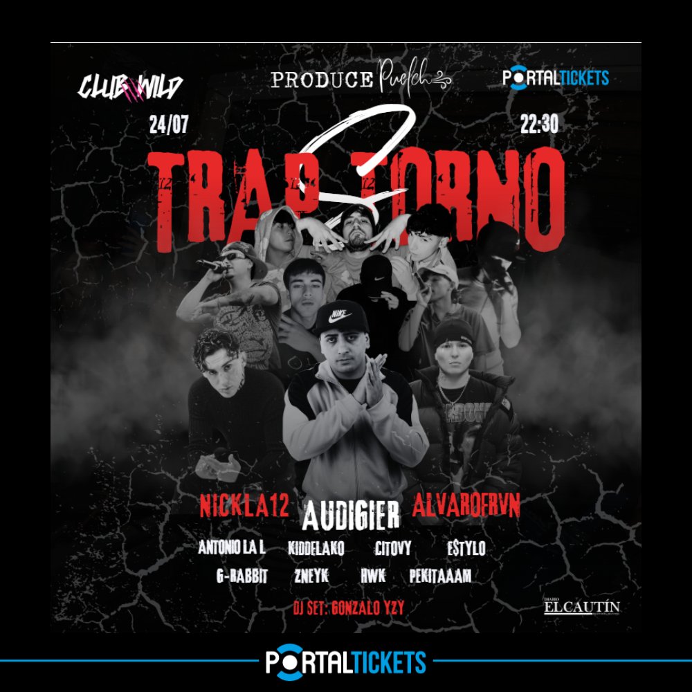 Flyer TRAPSTORNO EN CLUB WILD, TEMUCO