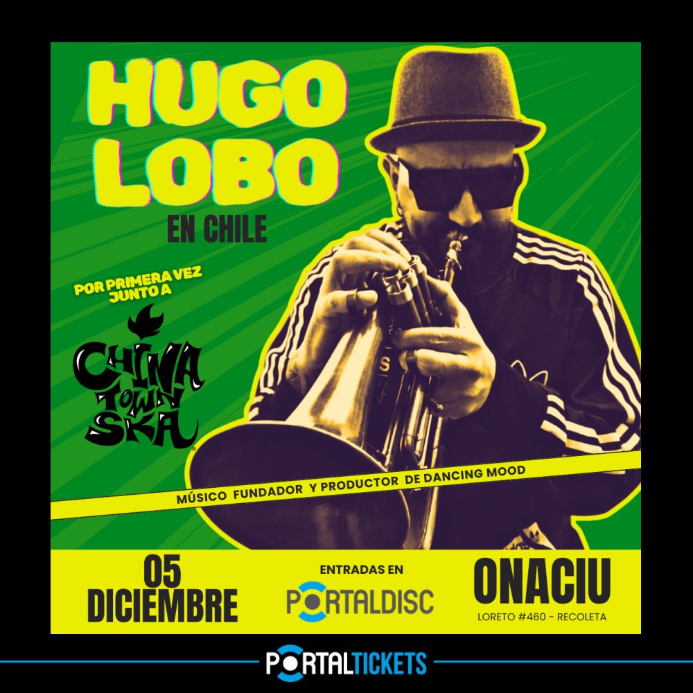 Flyer Evento HUGO LOBO EN CHILE - ONACIÚ - SANTIAGO