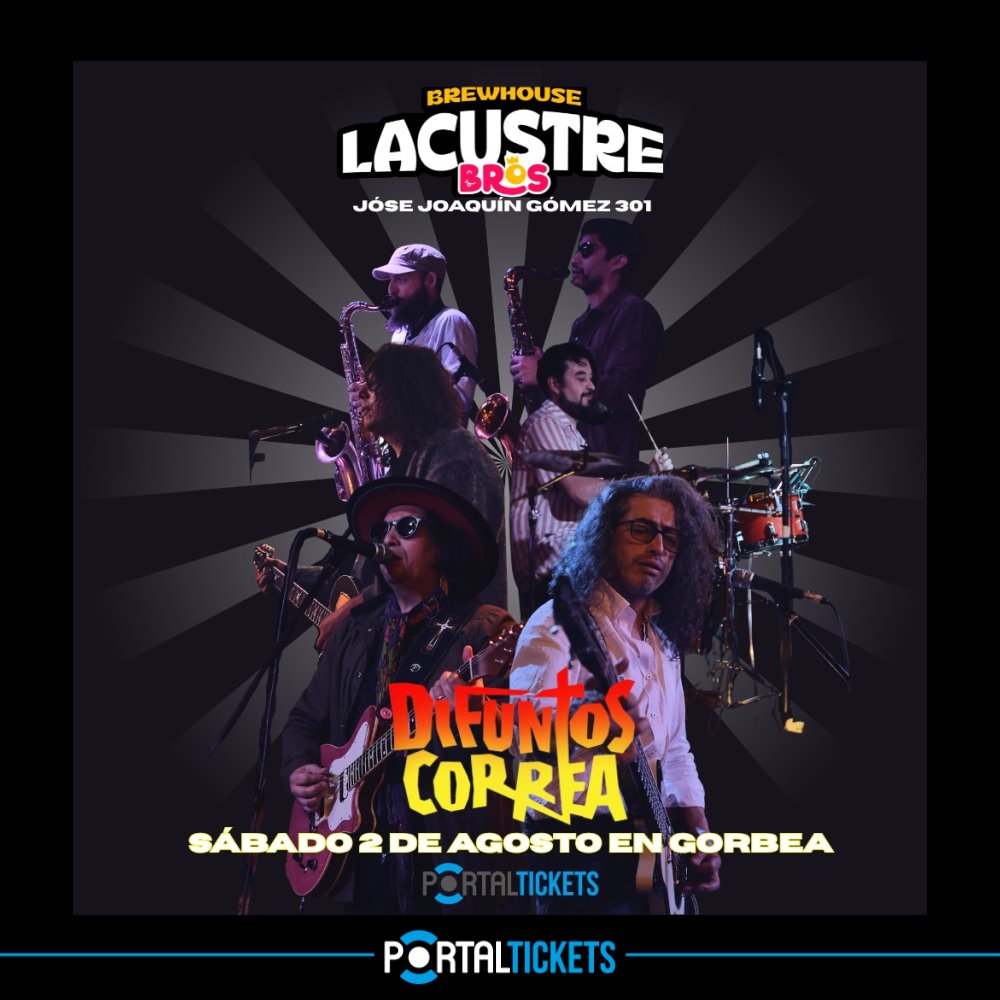 Flyer DIFUNTOS CORREA EN BREWHOUSE LACUSTRE BROS, GORBEA, REGIÓN DE LA ARAUCANÍA