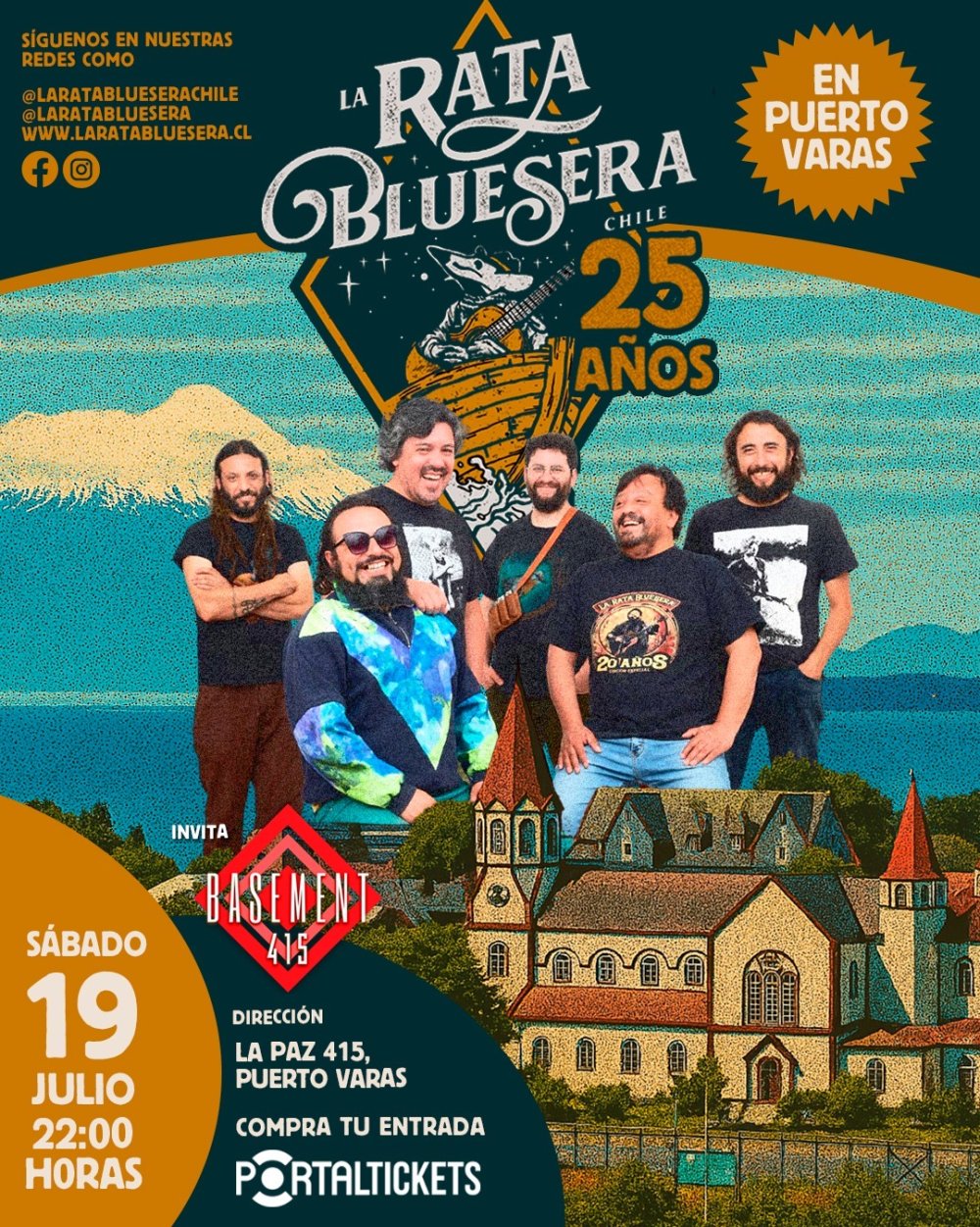 Flyer LA RATA BLUESERA EN BASEMENT, PUERTO VARAS