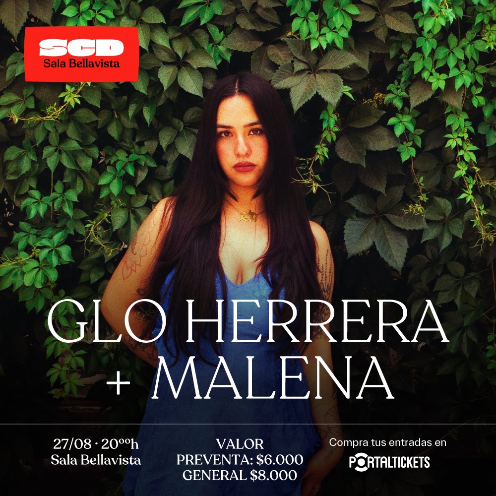 Flyer GLO HERRERA + MALENA EN SALA SCD BELLAVISTA