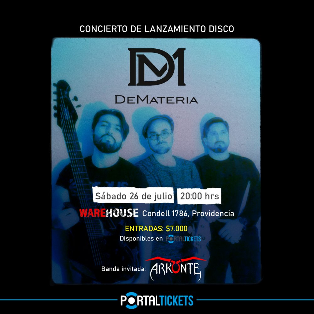 Flyer DEMATERIA: CONCIERTO LANZAMIENTO DISCO EN WAREHOUSE