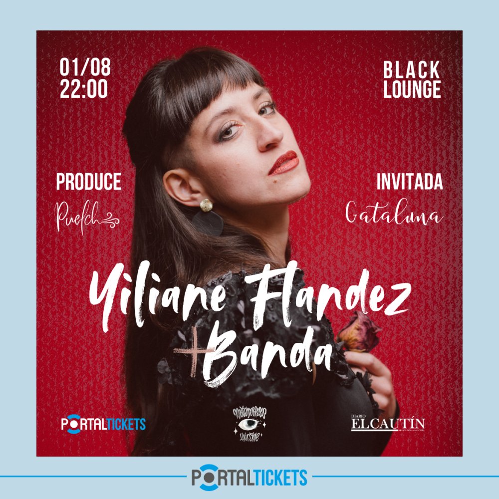 Flyer YILIANE FLÁNDEZ + BANDA EN BLACKLOUNGE, TEMUCO