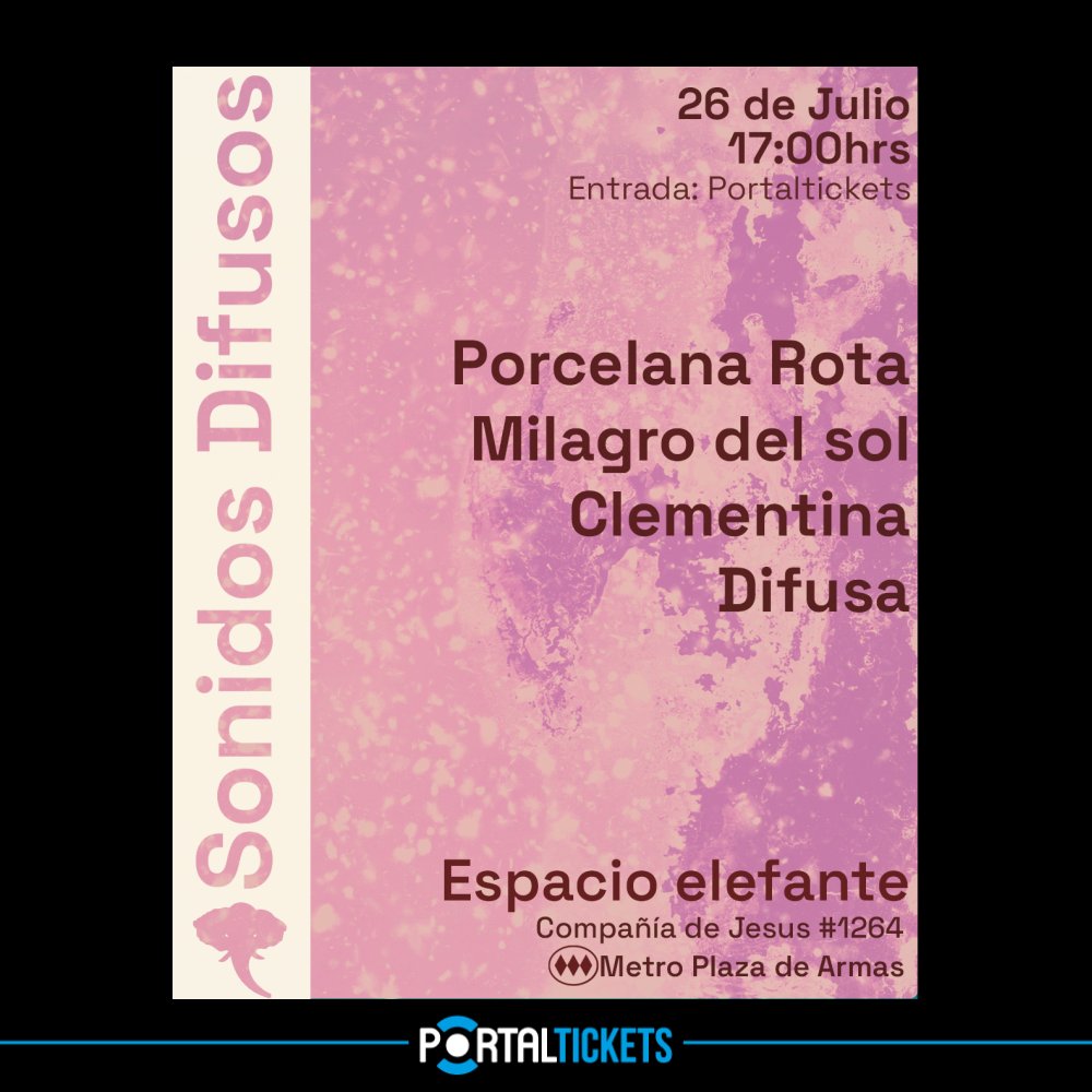 Flyer SONIDOS DIFUSOS EN ESPACIO ELEFANTE