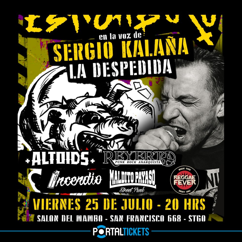 Flyer SERGIO KALAÑA EL ÚLTIMO VOCALISTA DE ESKORBUTO EN SALÓN DEL MAMBO