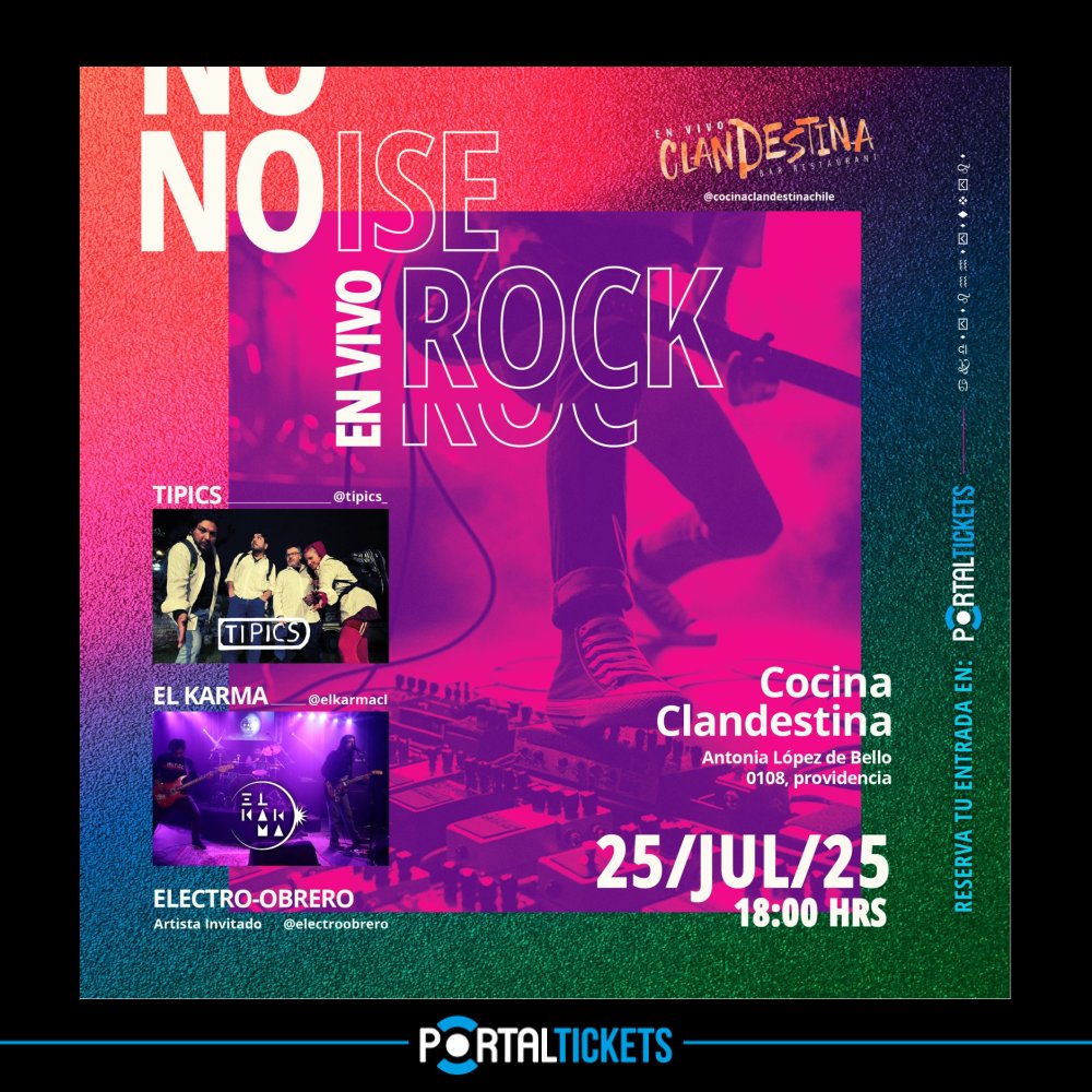 Flyer NOISE ROCK EN COCINA CLANDESTINA