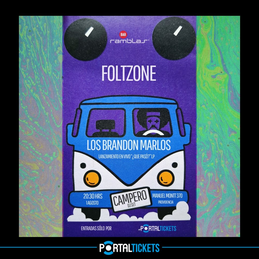 Flyer Evento FOLTZONE + LOS BRANDON MARLOS + CAMPERO DJ SET EN VIVO EN BAR RAMBLAS