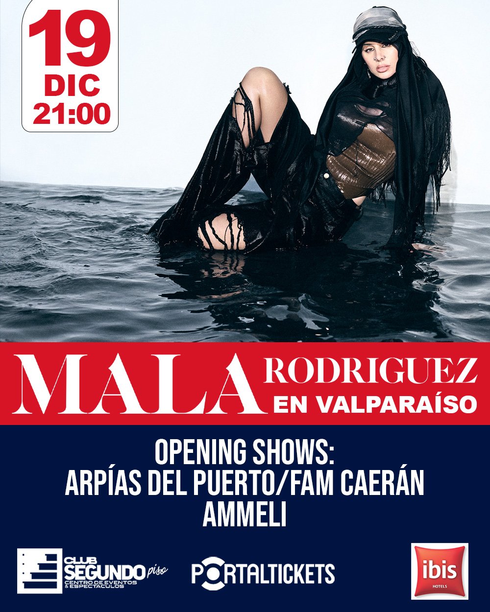 Flyer MALA RODRÍGUEZ EN VALPARAÍSO – CLUB SEGUNDO PISO