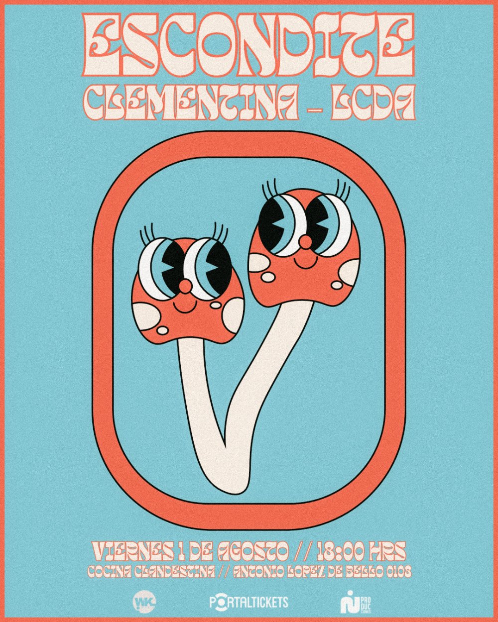 Flyer ESCONDITE + CLEMENTINA + LCDA EN COCINA CLANDESTINA