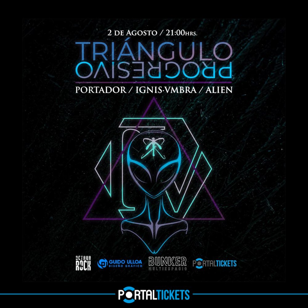Flyer TRIANGULO DE ROCK PROGRESIVO EN BUNKER BAR, CONCEPCIÓN