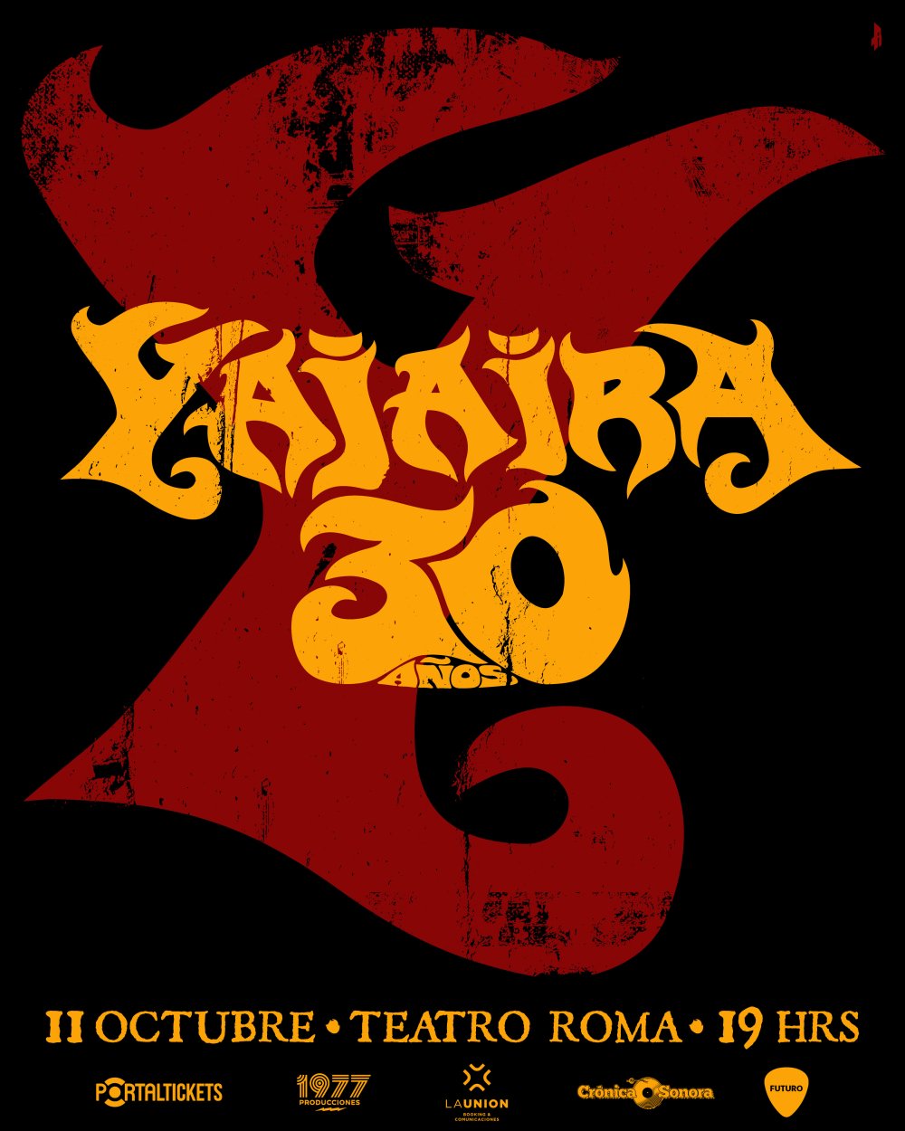 Flyer 30 AÑOS DE YAJAIRA EN TEATRO ROMA