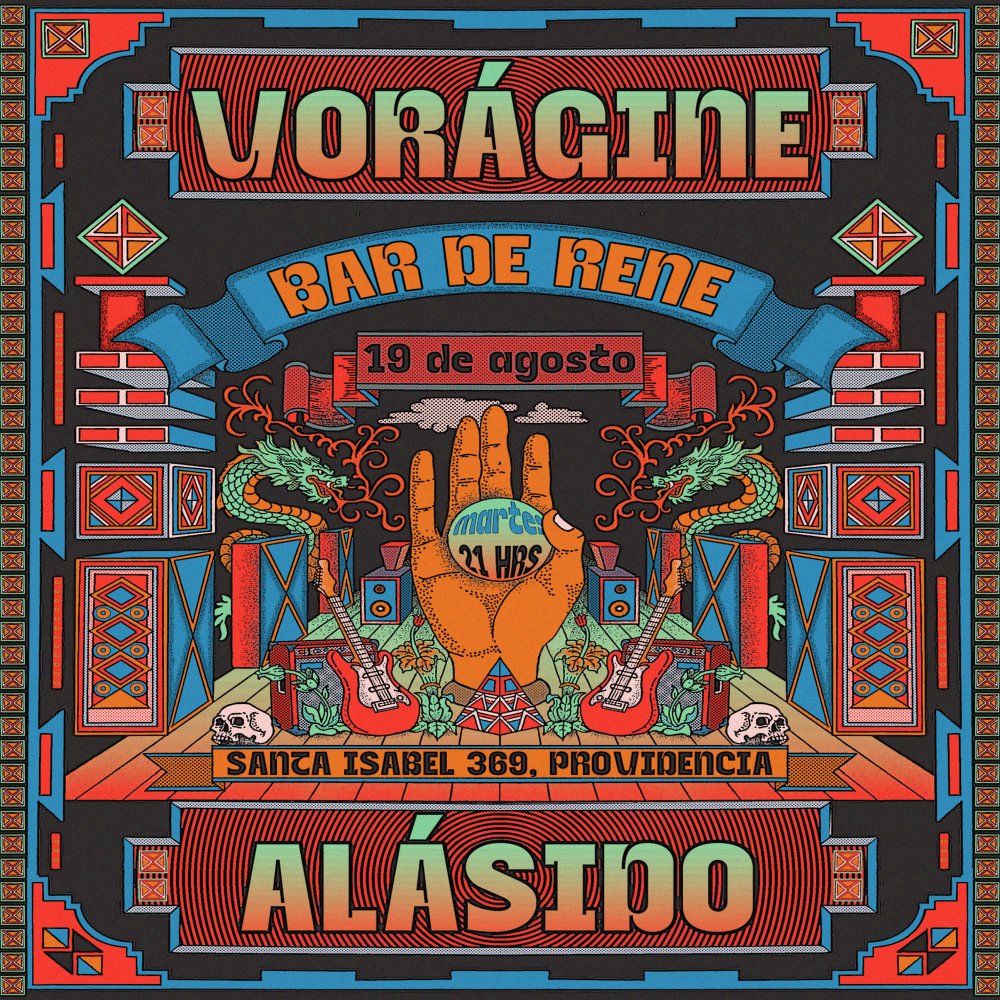 Flyer VORÁGINE Y ALÁSIDO EN VIVO EN EL BAR DE RENE