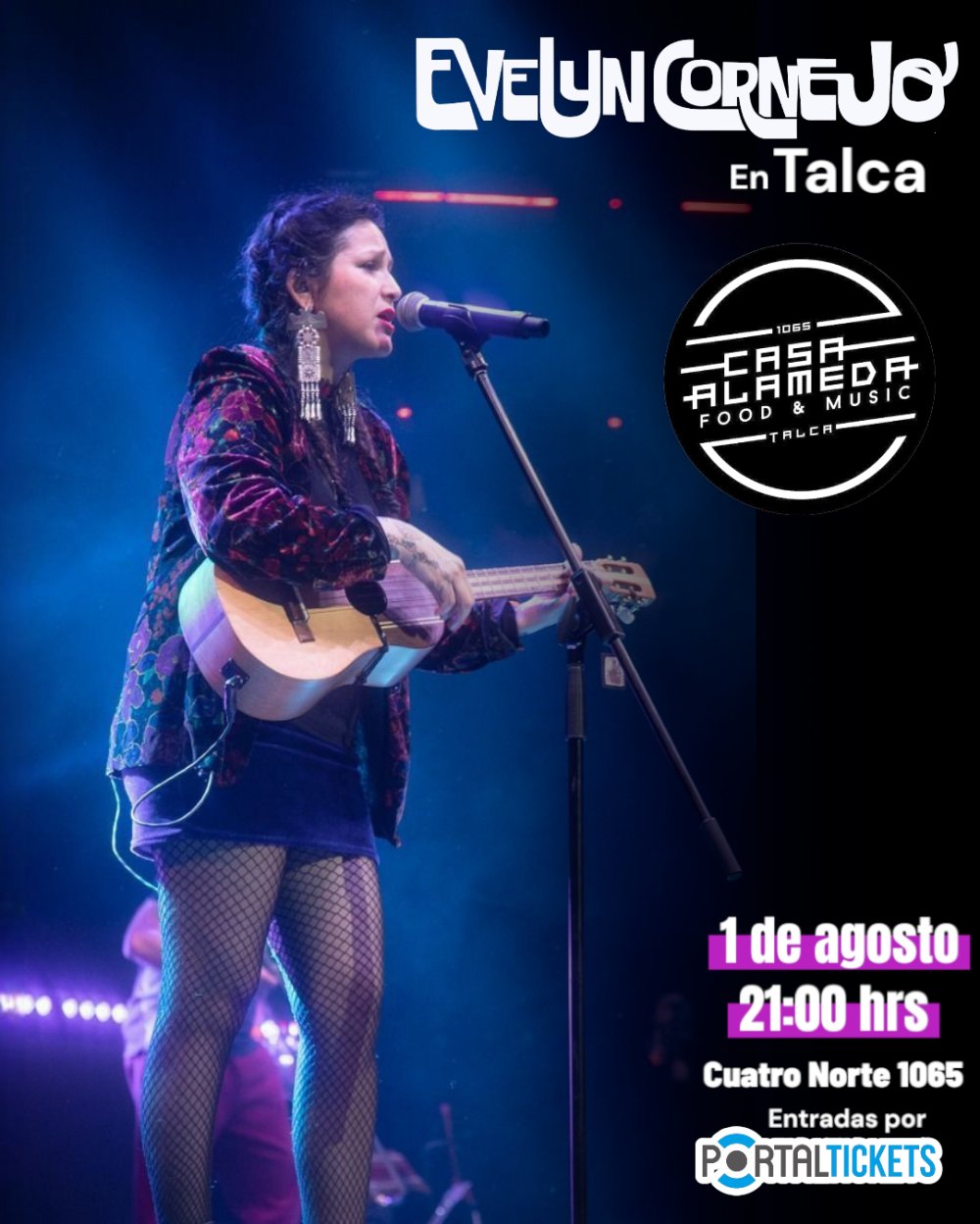 Flyer EVELYN CORNEJO EN CASA ALAMEDA, TALCA