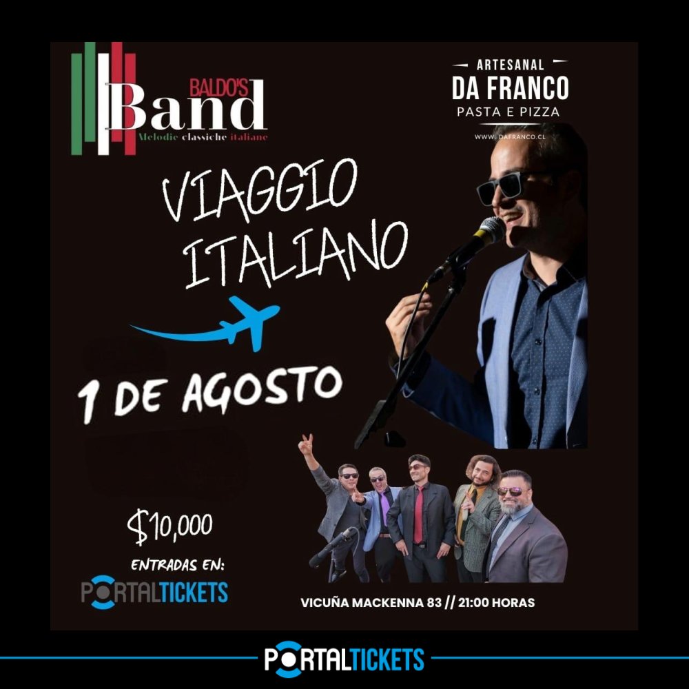 Flyer Evento BALDO'S BAND: VIAGGIO ITALIANO EN DA FRANCO