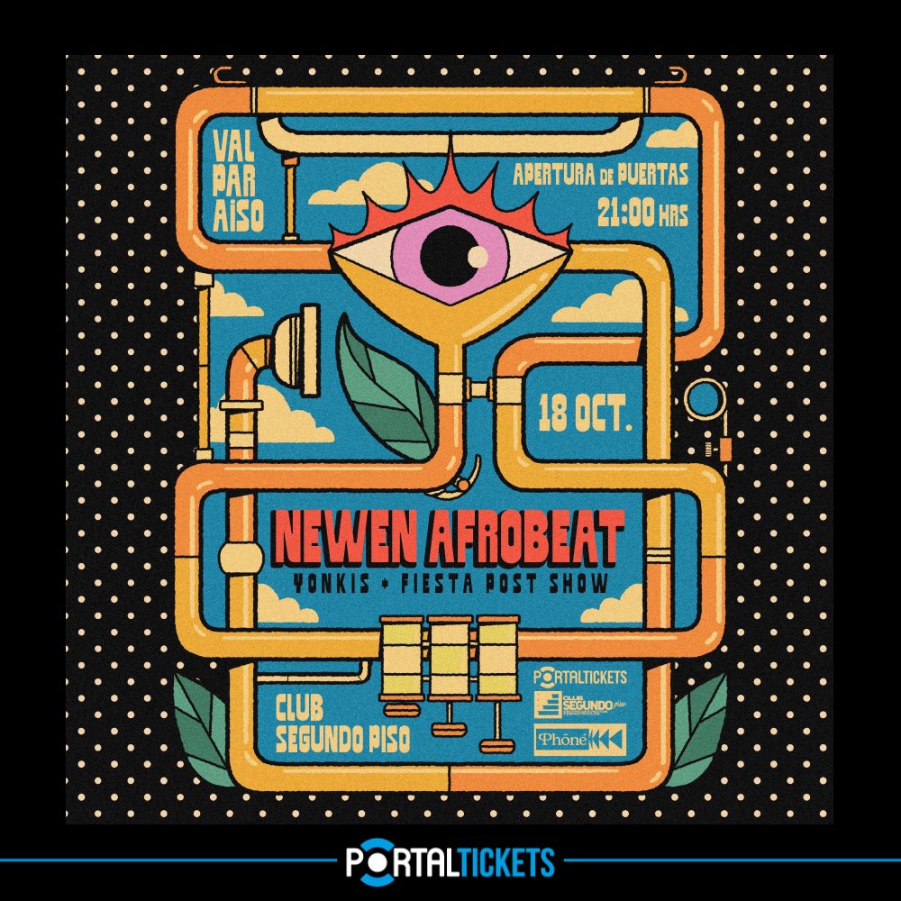 Flyer NEWEN AFROBEAT EN CLUB SEGUNDO PISO, VALPARAÍSO