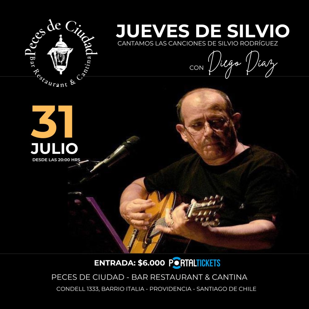 Flyer JUEVES DE SILVIO EN PECES DE CIUDAD