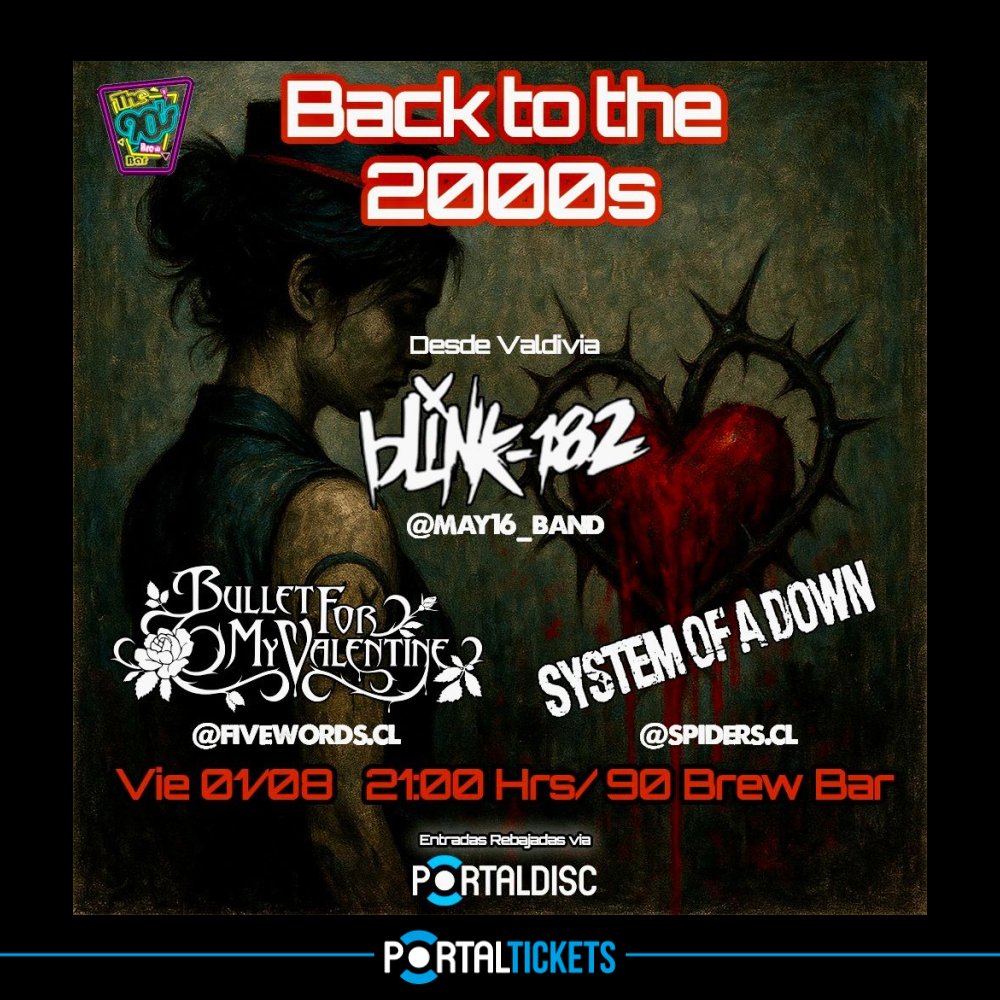 Flyer Evento BACK TO THE 2000S EN THE 90S BREW BAR, TEMUCO
