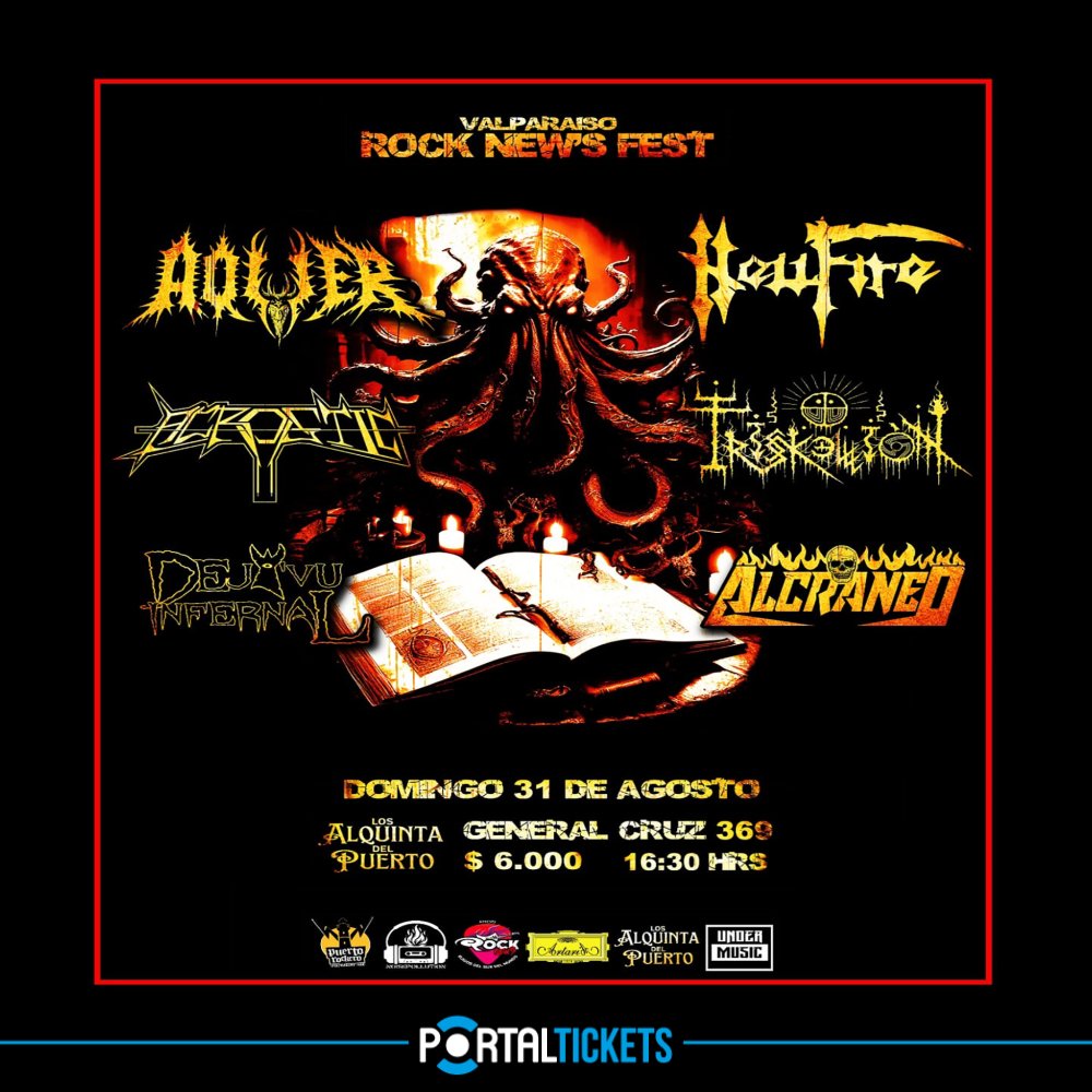 Flyer ROCK NEWS FEST EN LOS ALQUINTA DEL PUERTO, VALPARAÍSO