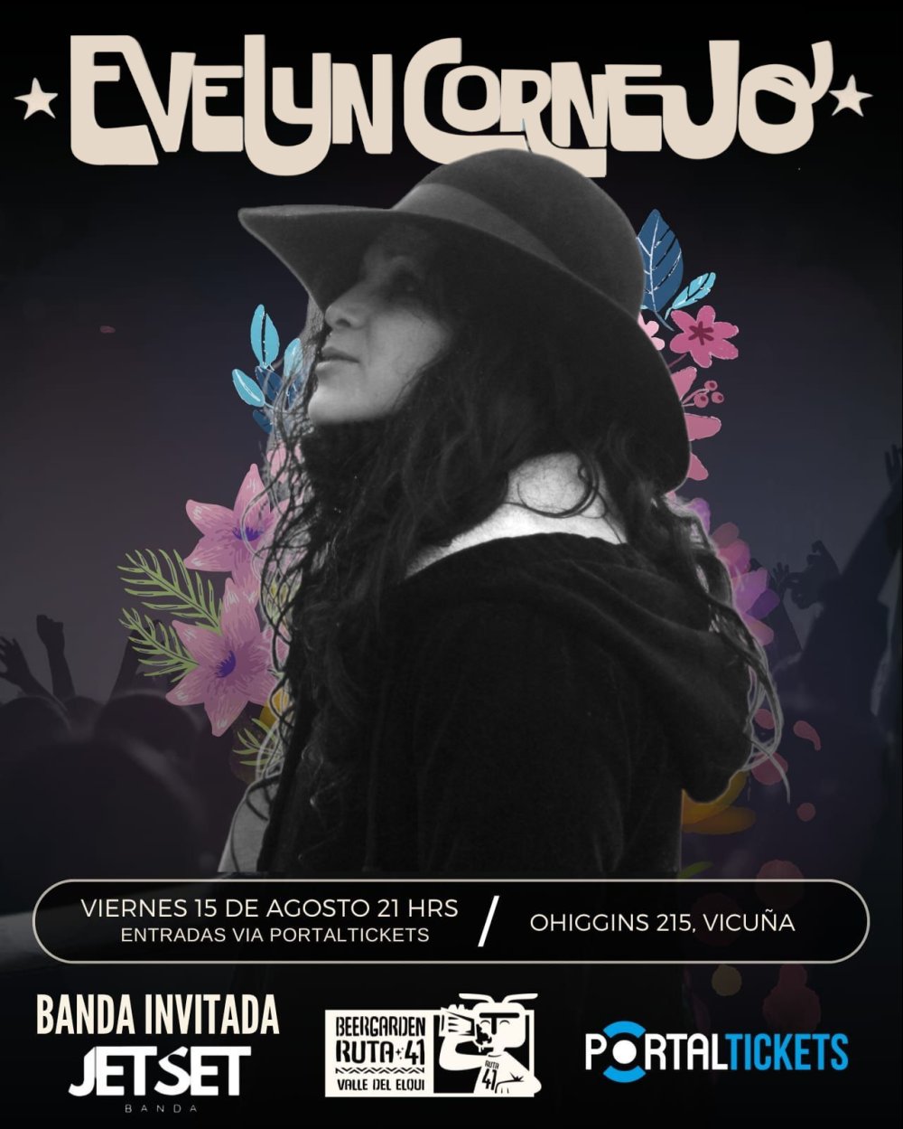 Flyer EVELYN CORNEJO EN VICUÑA - BEERGARDEN RUTA 41