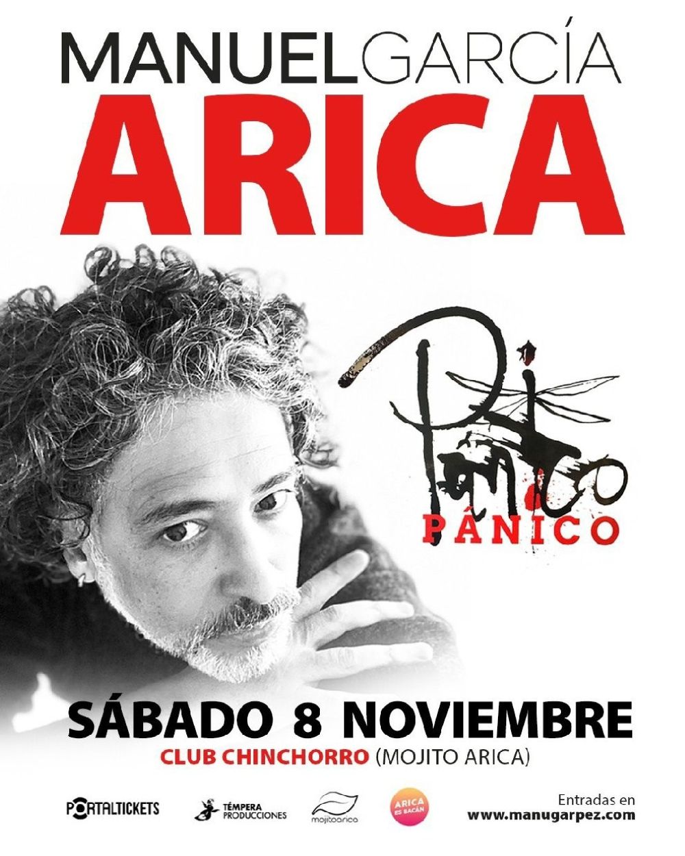 Flyer MANUEL GARCÍA EN ARICA - GIRA PÁNICO